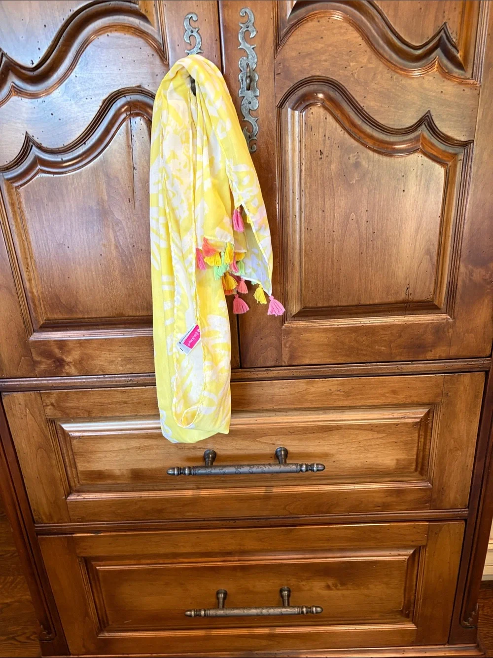 Lilly Pulitzer for Target Yellow Floral Tassel Scarf